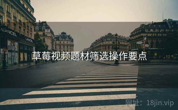 草莓视频题材筛选操作要点
