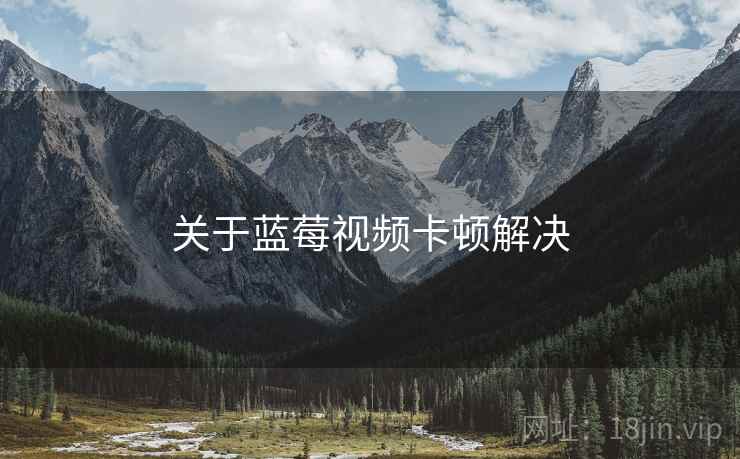 关于蓝莓视频卡顿解决